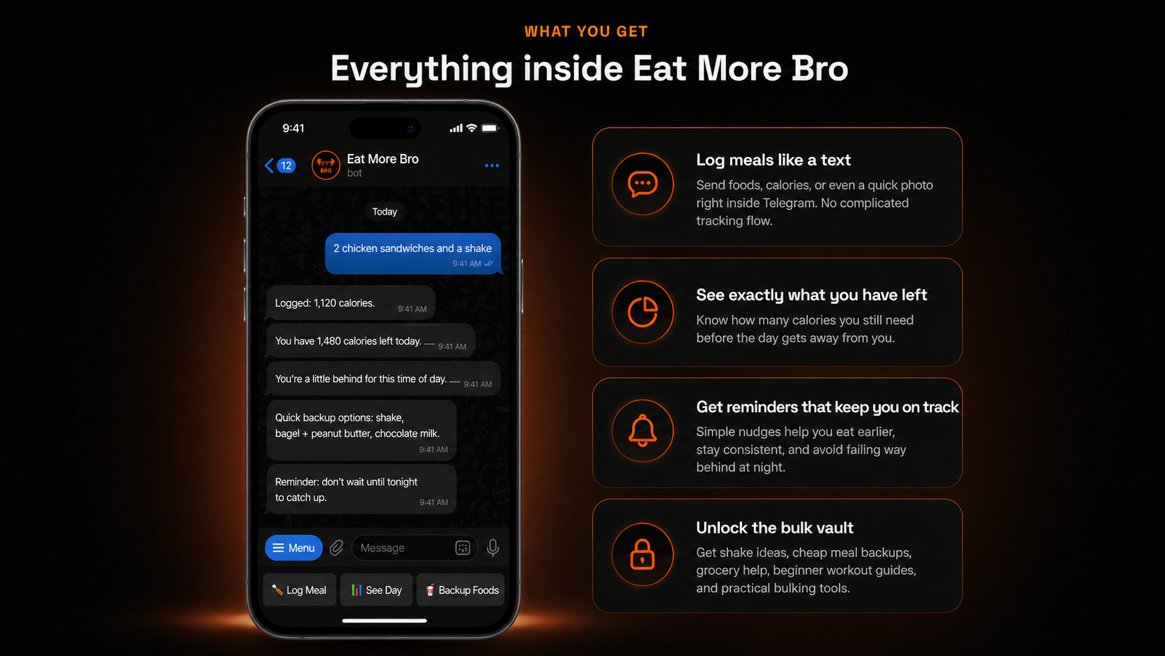 Everything inside Eat More Bro visual preview